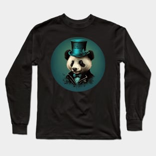 Panda wearing Top Hat Long Sleeve T-Shirt